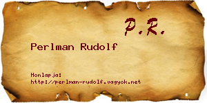 Perlman Rudolf névjegykártya